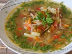 Cabbage Soup with Pickled Cucumbers